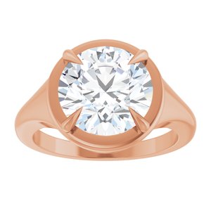 14K Rose Gold 10 mm Round Ring Mounting – image 5