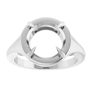 18K White Gold 10 mm Round Ring Mounting – image 6