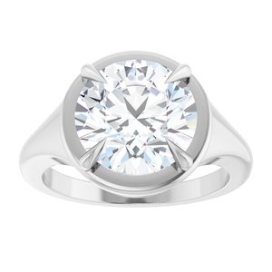 10K White Gold 10 mm Round Ring Mounting – image 5