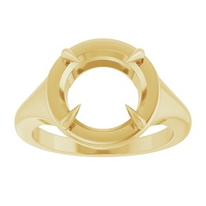 18K Yellow Gold 10 mm Round Ring Mounting – image 6