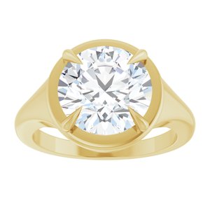 14K Yellow Gold 10 mm Round Ring Mounting – image 5