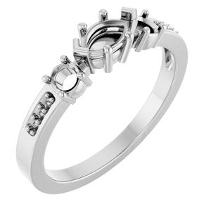 10K White Gold 6x3.5 mm Marquise Ring Mounting – image 2