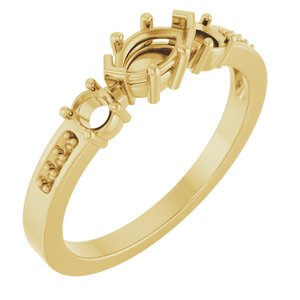 10K Yellow Gold 6x3.5 mm Marquise Ring Mounting – image 2