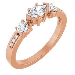 10K Rose Gold 6x3.5 mm Marquise Ring Mounting