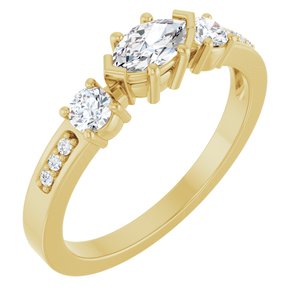 10K Yellow Gold 6x3.5 mm Marquise Ring Mounting