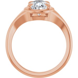 10K Rose Gold 10x7 mm Pear Ring Mounting – image 3