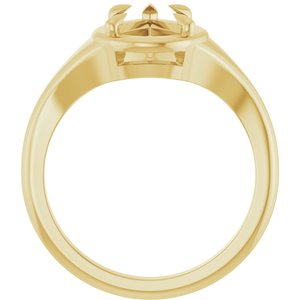 14K Yellow Gold 10x7 mm Pear Ring Mounting – image 4