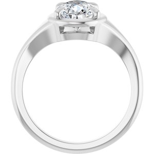 14K X1 White Gold 10x7 mm Pear Ring Mounting – image 3