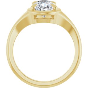 14K Yellow Gold 10x7 mm Pear Ring Mounting – image 3