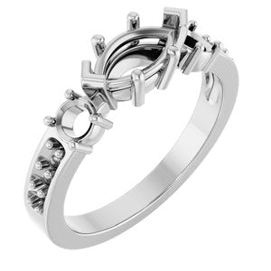 Continuum Sterling Silver 8.5x4.5 mm Marquise Ring Mounting – image 2
