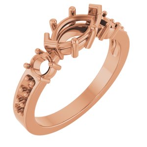 14K Rose Gold 8.5x4.5 mm Marquise Ring Mounting – image 2