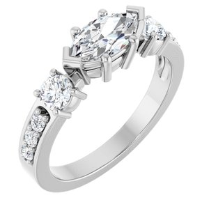 Continuum Sterling Silver 8.5x4.5 mm Marquise Ring Mounting