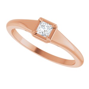 14K Rose Gold 3x3 mm Square Ring Mounting – image 8