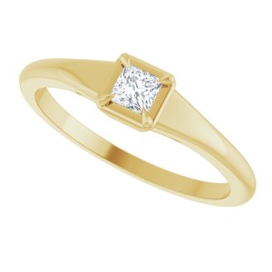 10K Yellow Gold 3x3 mm Square Ring Mounting – image 8