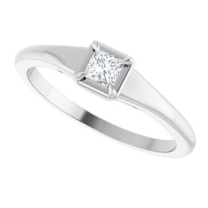 Platinum 3x3 mm Square Ring Mounting – image 8