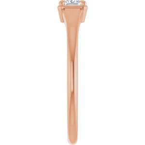 14K Rose Gold 3x3 mm Square Ring Mounting – image 7