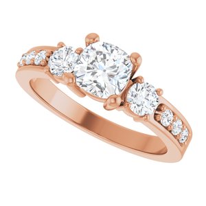 10K Rose Gold 5.5x5.5 mm Cushion Ring Mounting – image 8