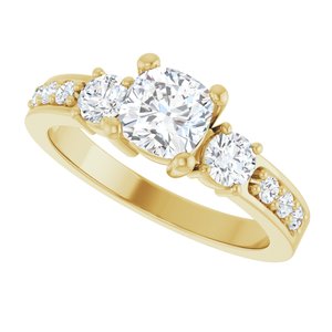 14K Yellow Gold 5.5x5.5 mm Cushion Ring Mounting – image 8