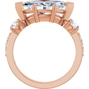 10K Rose Gold 14x7 mm Marquise Ring Mounting – image 3