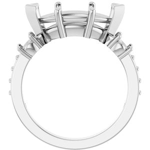 18K White Gold 14x7 mm Marquise Ring Mounting – image 4
