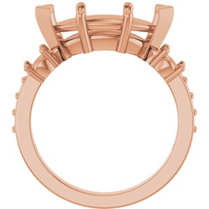 14K Rose Gold 14x7 mm Marquise Ring Mounting – image 4