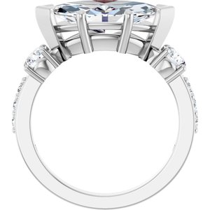 10K White Gold 14x7 mm Marquise Ring Mounting – image 3