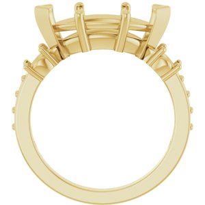 14K Yellow Gold 14x7 mm Marquise Ring Mounting – image 4
