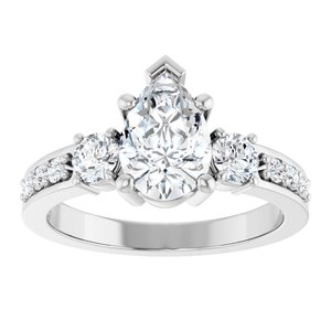 Sterling Silver 9x6 mm Pear Ring Mounting – image 5