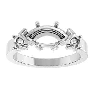 18K White Gold 11x5.5 mm Marquise Ring Mounting – image 6