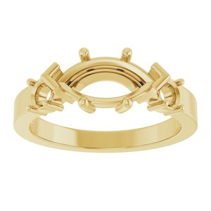 18K Yellow Gold 11x5.5 mm Marquise Ring Mounting – image 6