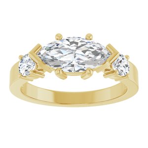 14K Yellow Gold 11x5.5 mm Marquise Ring Mounting – image 5