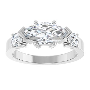 Continuum Sterling Silver 11x5.5 mm Marquise Ring Mounting – image 5