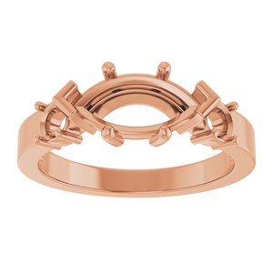 10K Rose Gold 11x5.5 mm Marquise Ring Mounting – image 6