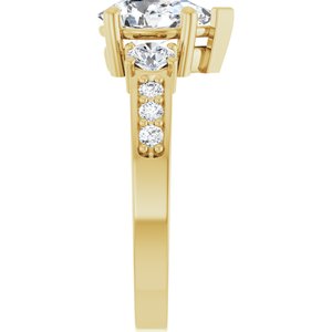 14K Yellow Gold 9x6 mm Pear Ring Mounting – image 7