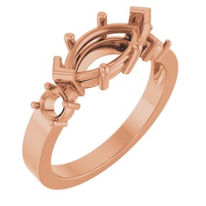 10K Rose Gold 11x5.5 mm Marquise Ring Mounting – image 2