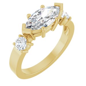 14K Yellow Gold 11x5.5 mm Marquise Ring Mounting