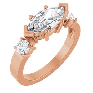 14K Rose Gold 11x5.5 mm Marquise Ring Mounting