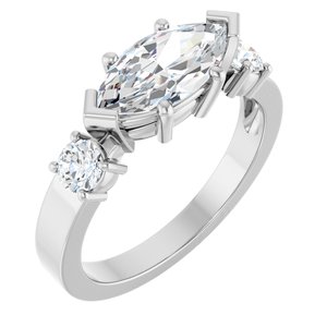 Sterling Silver 11x5.5 mm Marquise Ring Mounting