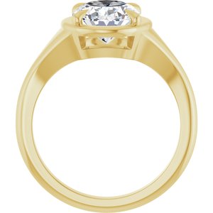 14K Yellow Gold 10x8 mm Oval Ring Mounting – image 3