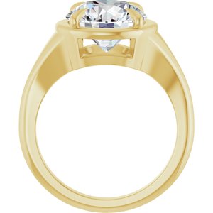 14K Yellow Gold 10 mm Round Ring Mounting – image 3