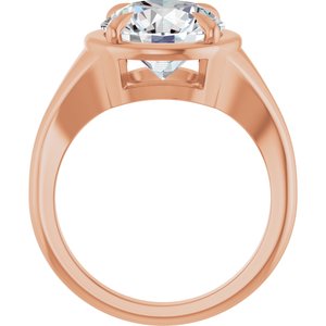 14K Rose Gold 10 mm Round Ring Mounting – image 3
