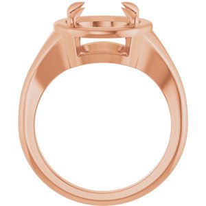 14K Rose Gold 10 mm Round Ring Mounting – image 4