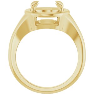 14K Yellow Gold 10 mm Round Ring Mounting – image 4
