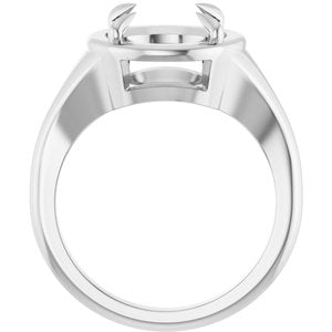 10K White Gold 10 mm Round Ring Mounting – image 4