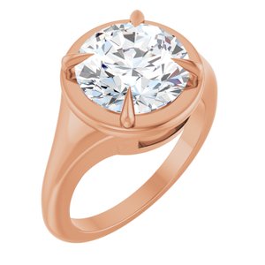 18K Rose Gold 10 mm Round Ring Mounting