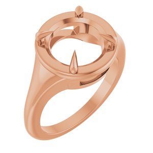 10K Rose Gold 10 mm Round Ring Mounting – image 2