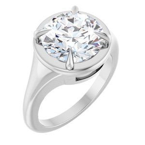 14K White Gold 10 mm Round Ring Mounting