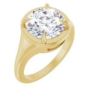 18K Yellow Gold 10 mm Round Ring Mounting