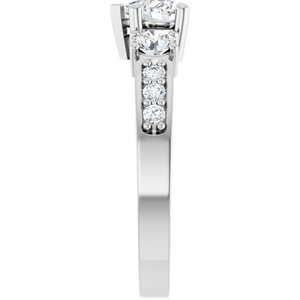 10K White Gold 5x5 mm Heart Ring Mounting – image 7
