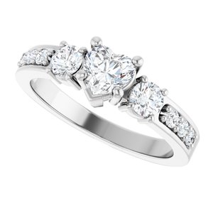 18K White Gold 5x5 mm Heart Ring Mounting – image 8